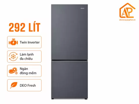 Tủ lạnh Aqua Inverter 292 lít AQR-B360MA(SLB)