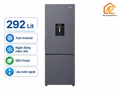 Tủ lạnh Aqua Inverter 292 lít AQR-B360MA(WSL)