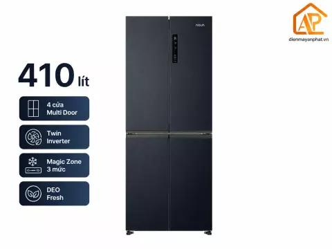 Tủ lạnh Aqua Inverter 410 lít Multi Door AQR-M466XA(CBC)