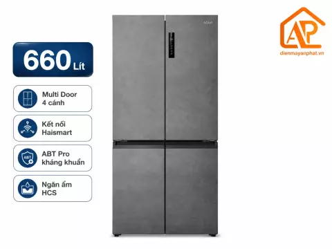 Tủ lạnh Aqua Inverter 660 lít Multi Door AQR-M727XA(GS)U1