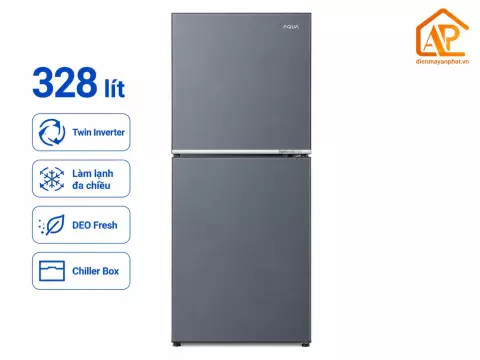 Tủ lạnh Aqua Inverter 328 lít AQR-T380FA(SL)