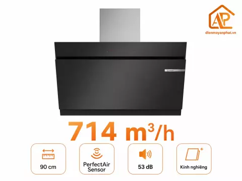 Máy hút mùi mặt kính nghiêng Bosch DWK97JQ60B