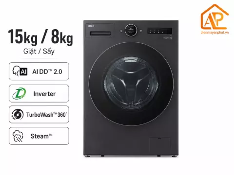 Máy giặt sấy LG Inverter giặt 15kg - sấy 8kg F2515RNTG