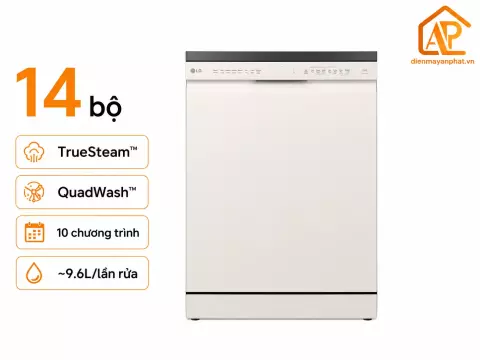 Máy rửa bát 14 bộ độc lập LG TrueSteam™ màu be LDT14BGA3