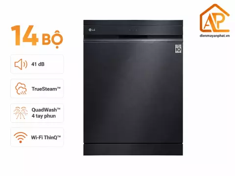 Máy rửa bát 14 bộ độc lập LG TrueSteam™ màu đen LDT14BLA4