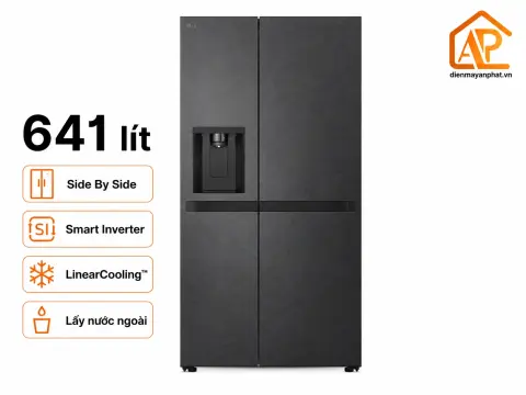 Tủ lạnh LG Inverter 641 lít Side By Side LSI63BLMA