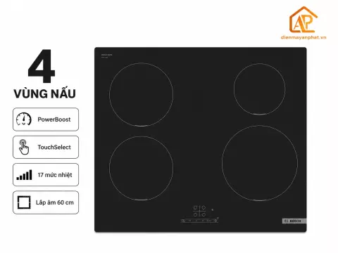 Bếp từ 4 vùng nấu Bosch PUE611BB5E lắp âm