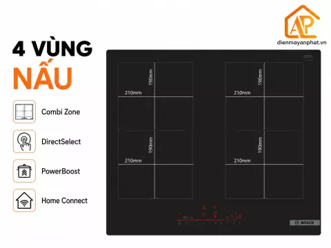 Bếp từ Bosch 4 vùng nấu PVQ61RHB1E SERIE 6