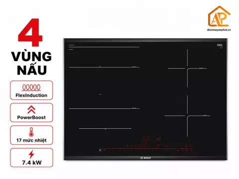 Bếp từ 4 vùng nấu lắp âm Bosch PXE675DC1E SERIE 8