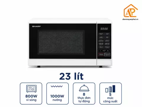Lò vi sóng điện tử có nướng Sharp R-G371VN-W 23 lít