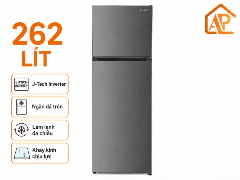 Tủ lạnh Sharp Inverter 323 lít SJ-BF330V-SL