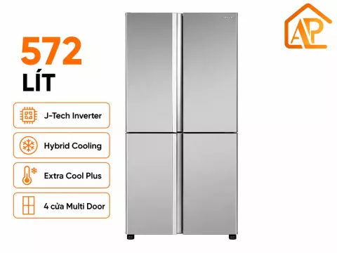 Tủ lạnh Sharp Multi Door Inverter 572 lít SJ-FX650V-SL