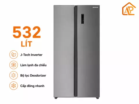 Tủ lạnh Sharp Inverter 532 lít SJ-SBX530V-SL