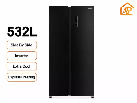 Tủ lạnh Sharp Inverter 532 lít Side By Side SJ-SBX530VG-BK