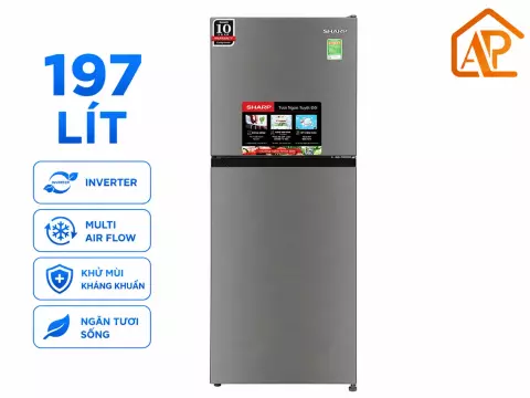 Tủ lạnh Sharp Inverter 197 lít SJ-X215V-SL