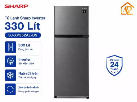 Tủ Lạnh Sharp Inverter 330 Lít SJ-XP352AE-DS