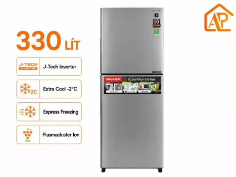 Tủ lạnh Sharp Inverter 330 lít SJ-XP352AE-SL
