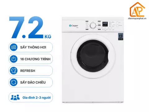 Máy sấy thông hơi Casper 7.2 kg TD-72VWD