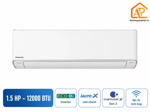 Điều hòa Panasonic Inverter 1 chiều 12000 BTU XU12BKH-8