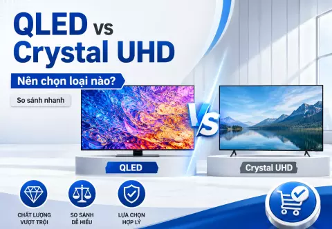 So sánh Tivi Samsung QLED và Crystal UHD: nên mua loại nào?