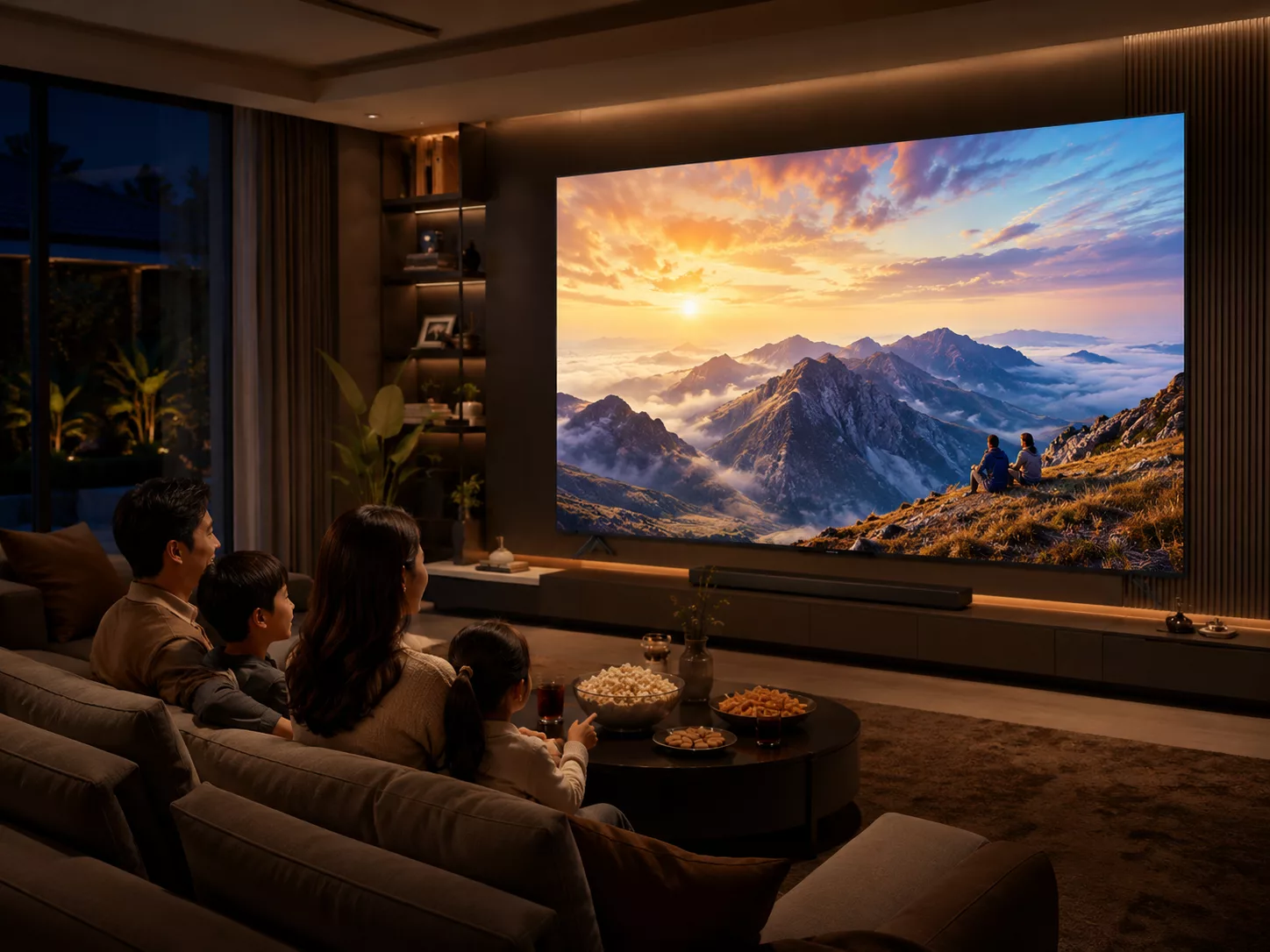 Lắp đặt Tivi Coocaa 100 inch treo tường ch&iacute;nh h&atilde;ng an to&agrave;n chuy&ecirc;n nghiệp