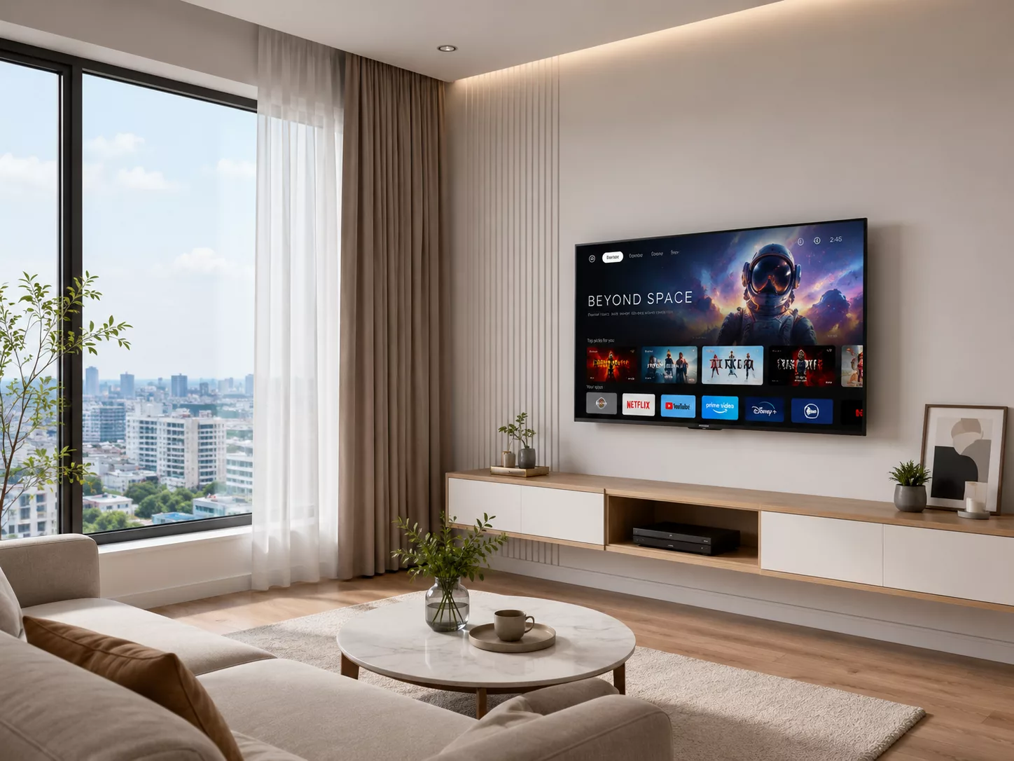 Khoảng cách xem Tivi Coocaa 43 inch phù hợp diện tích phòng