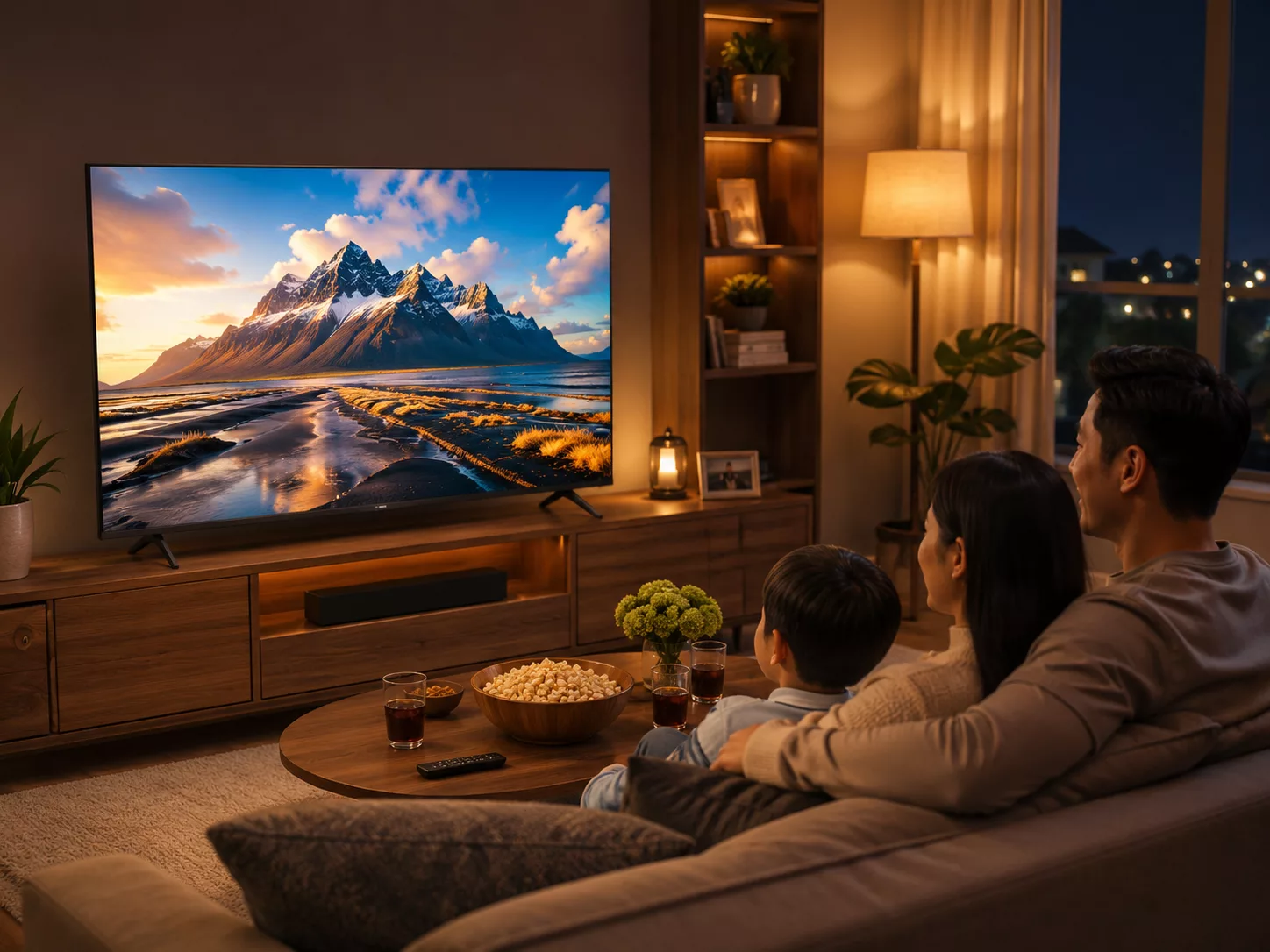 Tivi Coocaa 55 inch ph&ugrave; hợp căn hộ chung cư ph&ograve;ng kh&aacute;ch ph&ograve;ng ngủ lớn