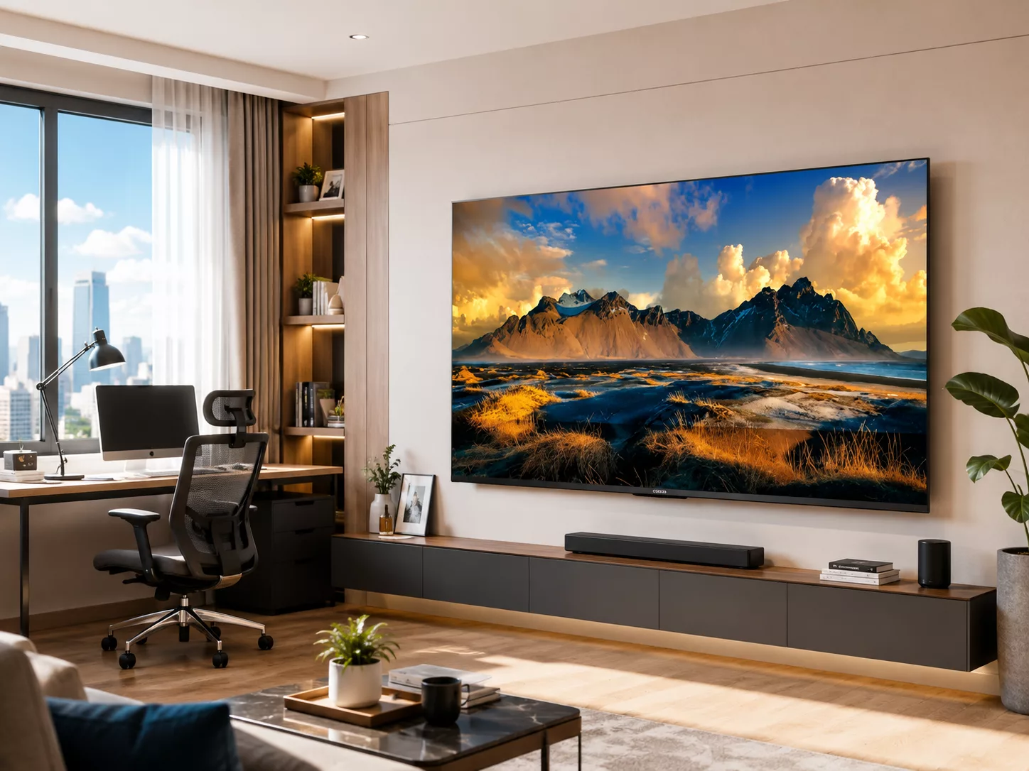 Tivi Coocaa 65 inch phù hợp căn hộ chung cư phòng khách rộng phòng giải trí