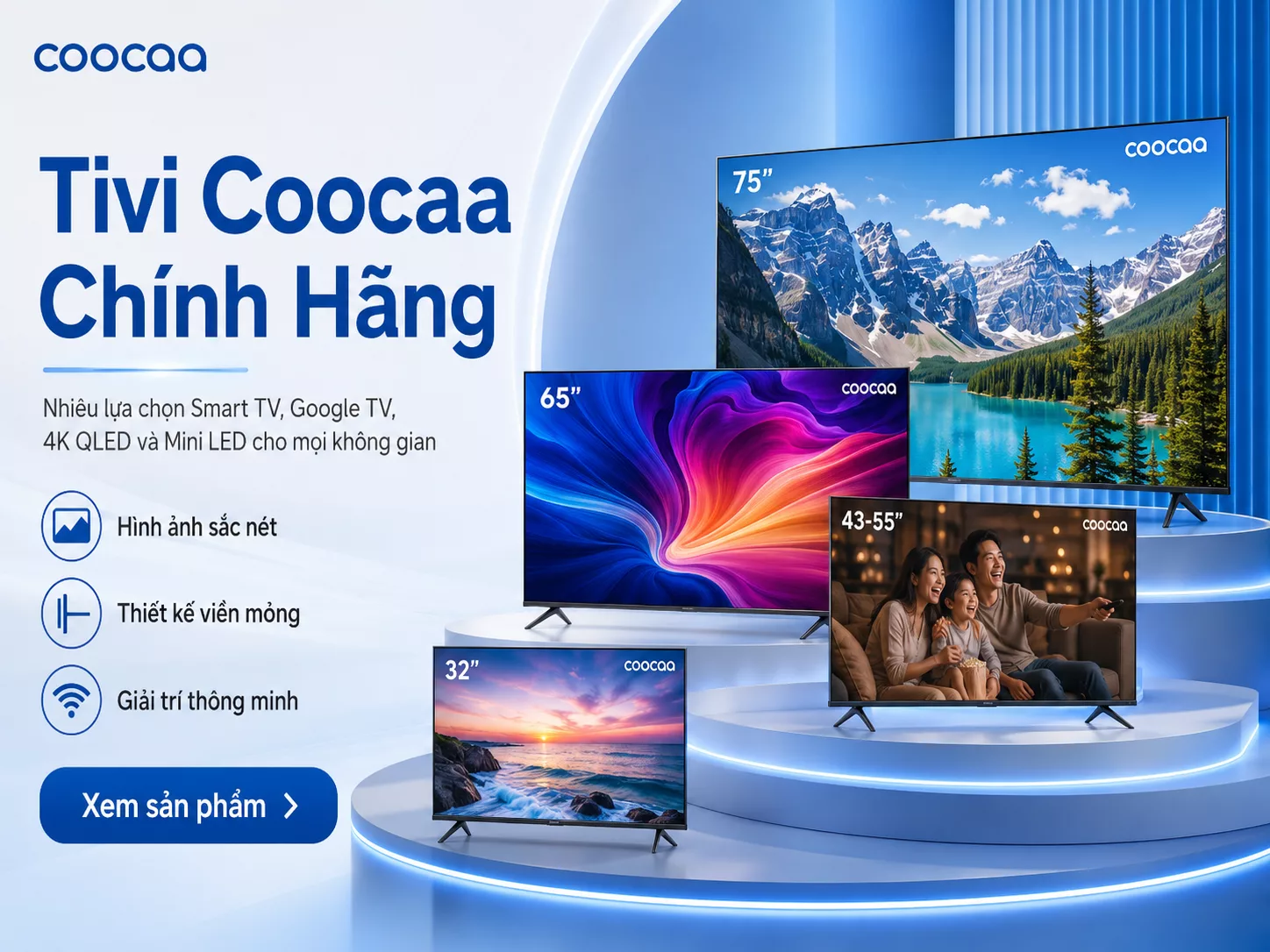 Tivi Coocaa ch&iacute;nh h&atilde;ng Smart TV Google TV gi&aacute; rẻ