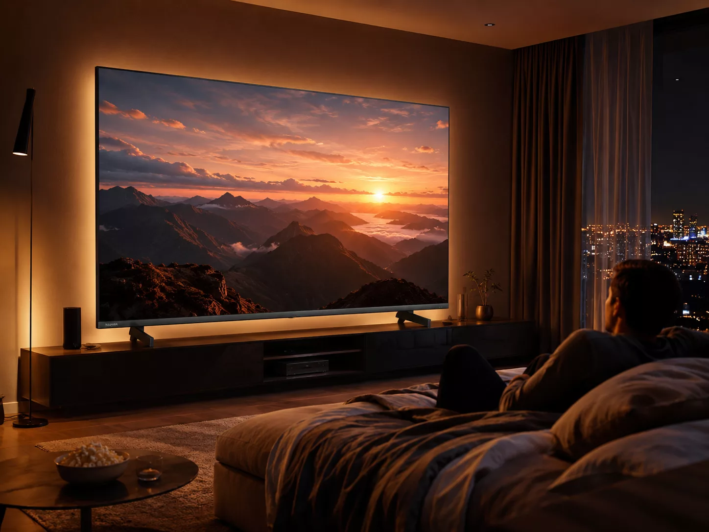 Khoảng cách xem Tivi Toshiba 100 inch phù hợp diện tích phòng