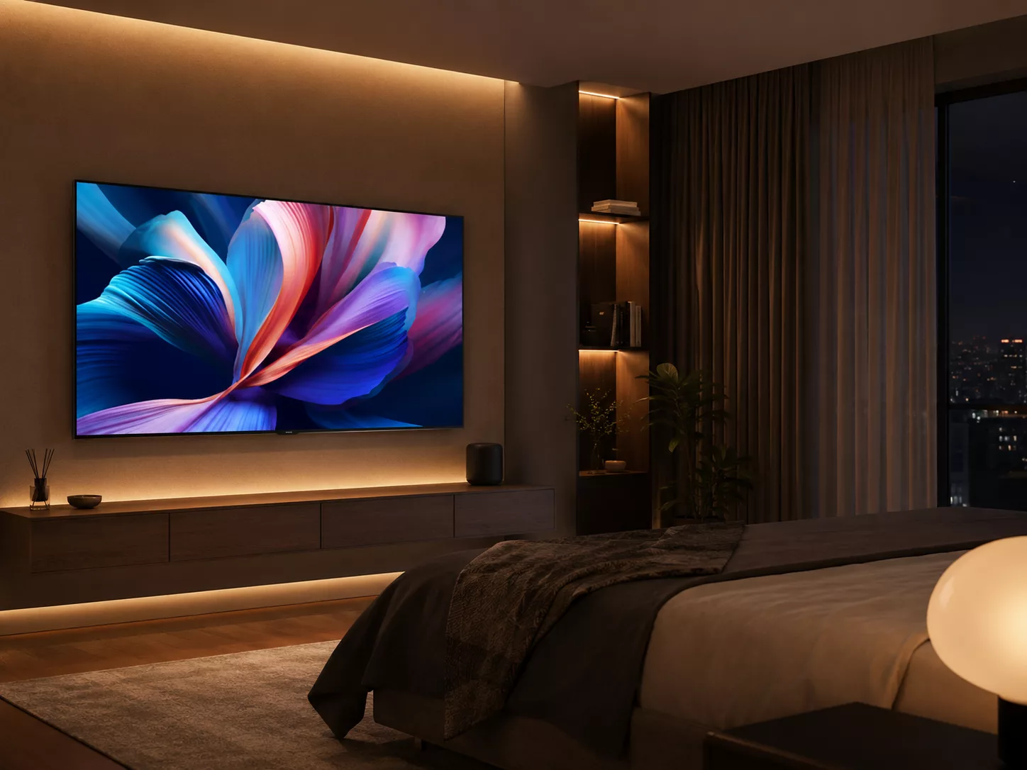 Tivi Xiaomi 55 inch ph&ograve;ng kh&aacute;ch xem phim 4K