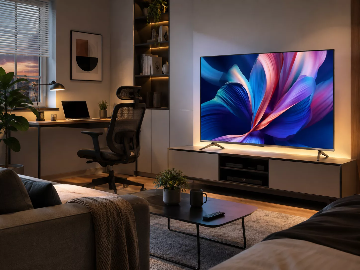 Khoảng c&aacute;ch xem Tivi Xiaomi 55 inch ph&ugrave; hợp diện t&iacute;ch ph&ograve;ng