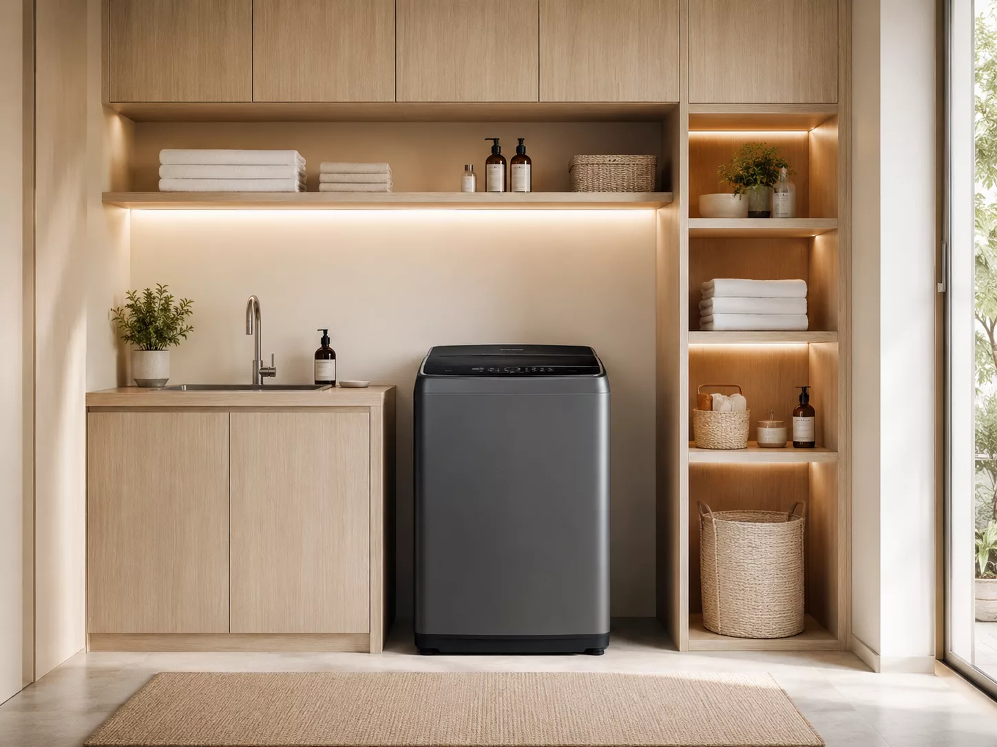 Máy giặt Casper lồng đứng cửa trên cho phòng trọ nhà phố chung cư
