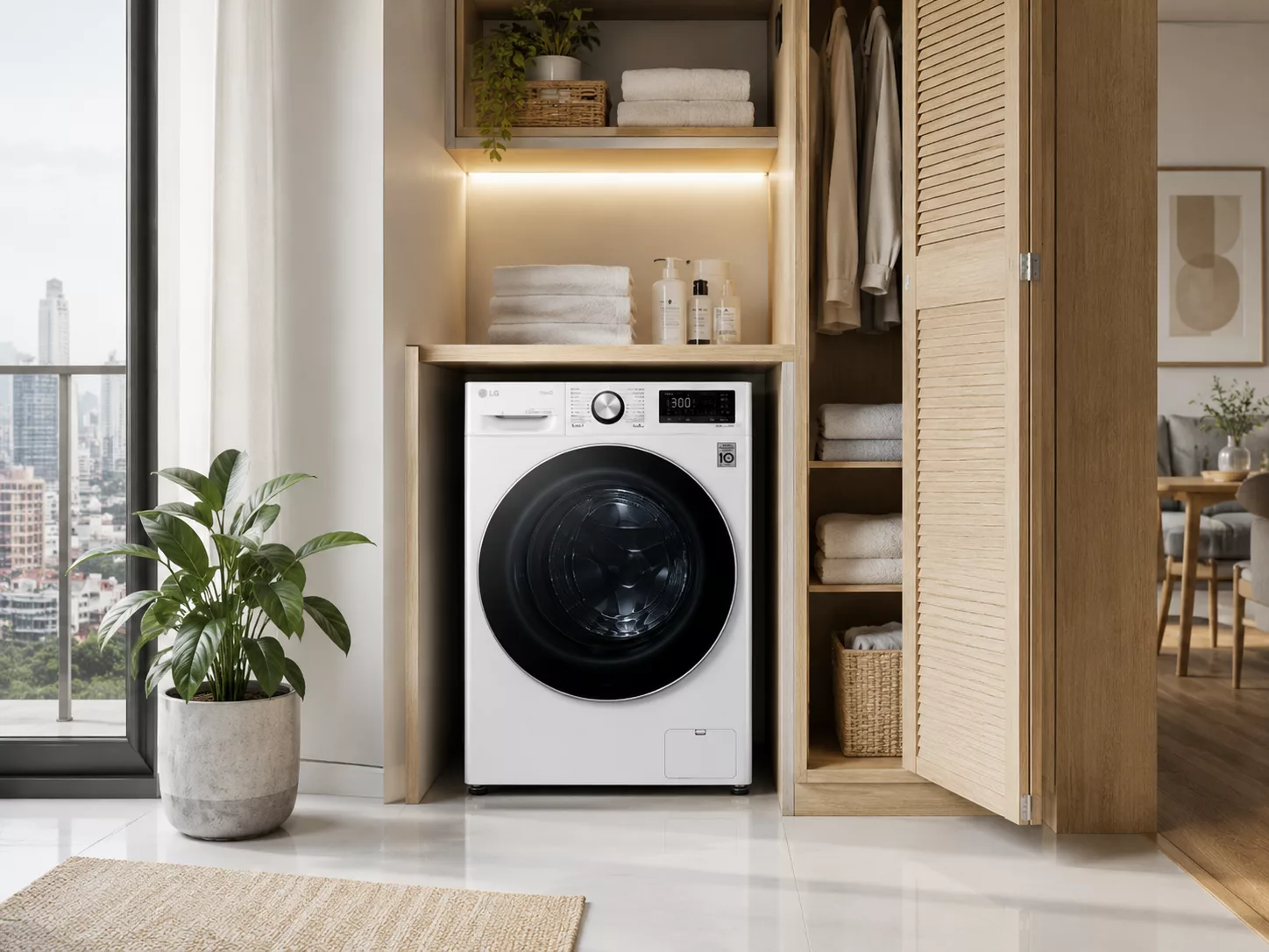 M&aacute;y giặt sấy LG AI DD Direct Drive Steam TurboWash ThinQ sấy giảm nhăn