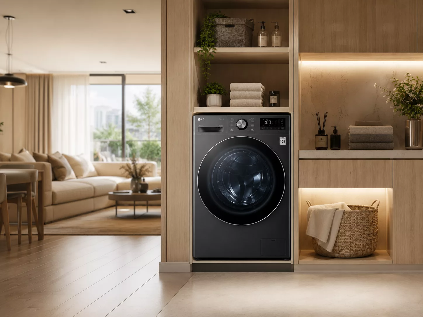 M&aacute;y giặt sấy LG lồng ngang cho chung cư nh&agrave; &iacute;t chỗ phơi m&ugrave;a nồm