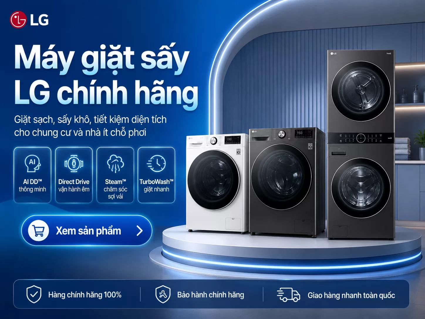 M&aacute;y giặt sấy LG ch&iacute;nh h&atilde;ng gi&aacute; tốt nhiều khối lượng giặt sấy