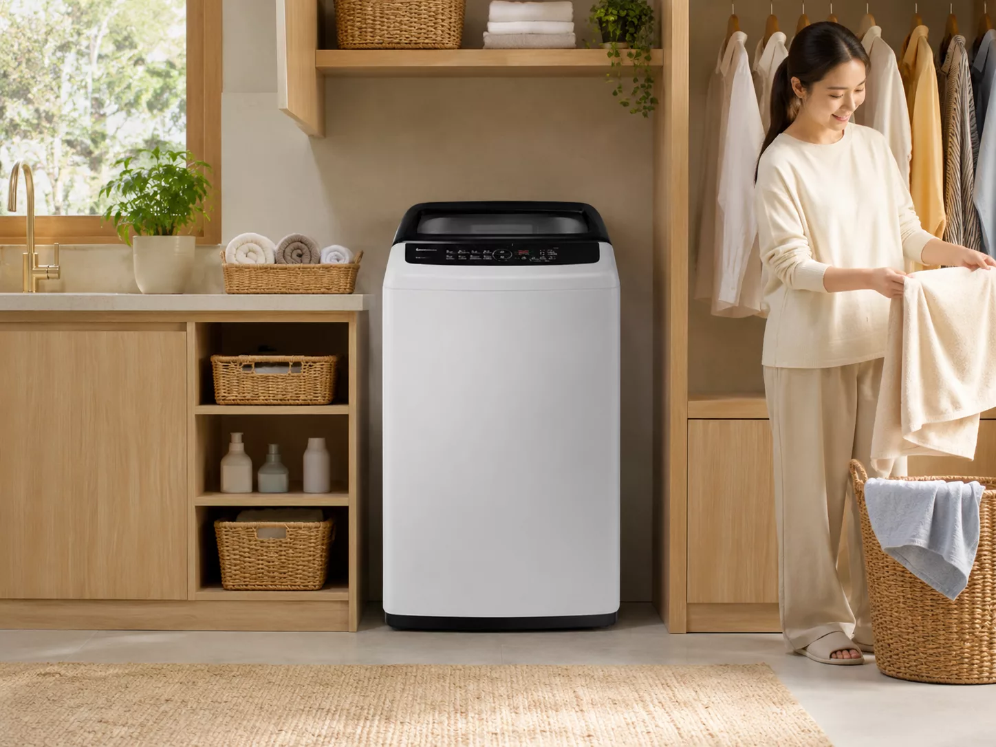 M&aacute;y giặt Samsung lồng ngang đặt trong chung cư cần khoảng mở cửa trước