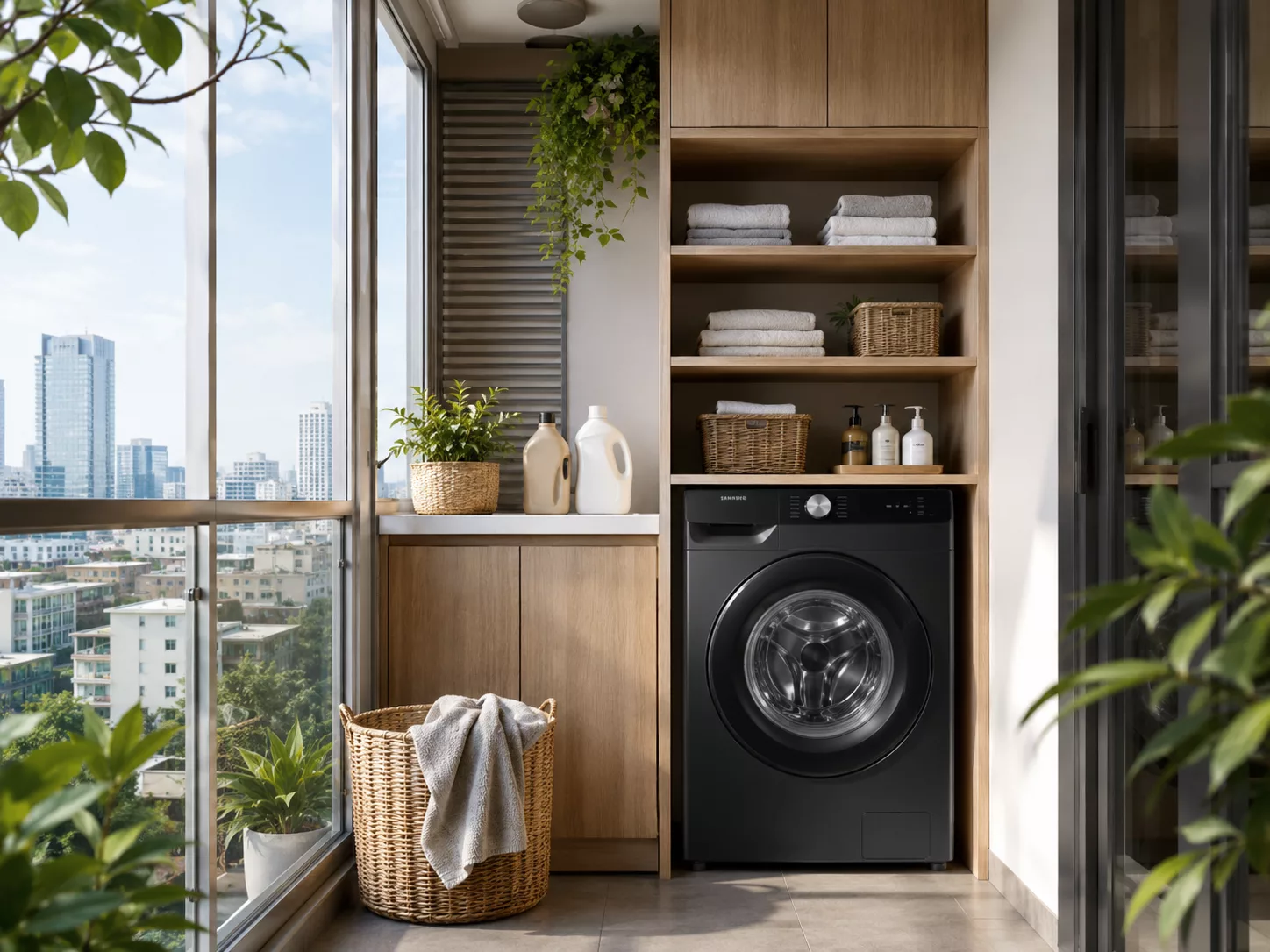 M&aacute;y giặt sấy Samsung Digital Inverter EcoBubble AI Wash Hygiene Steam Air Wash SmartThings