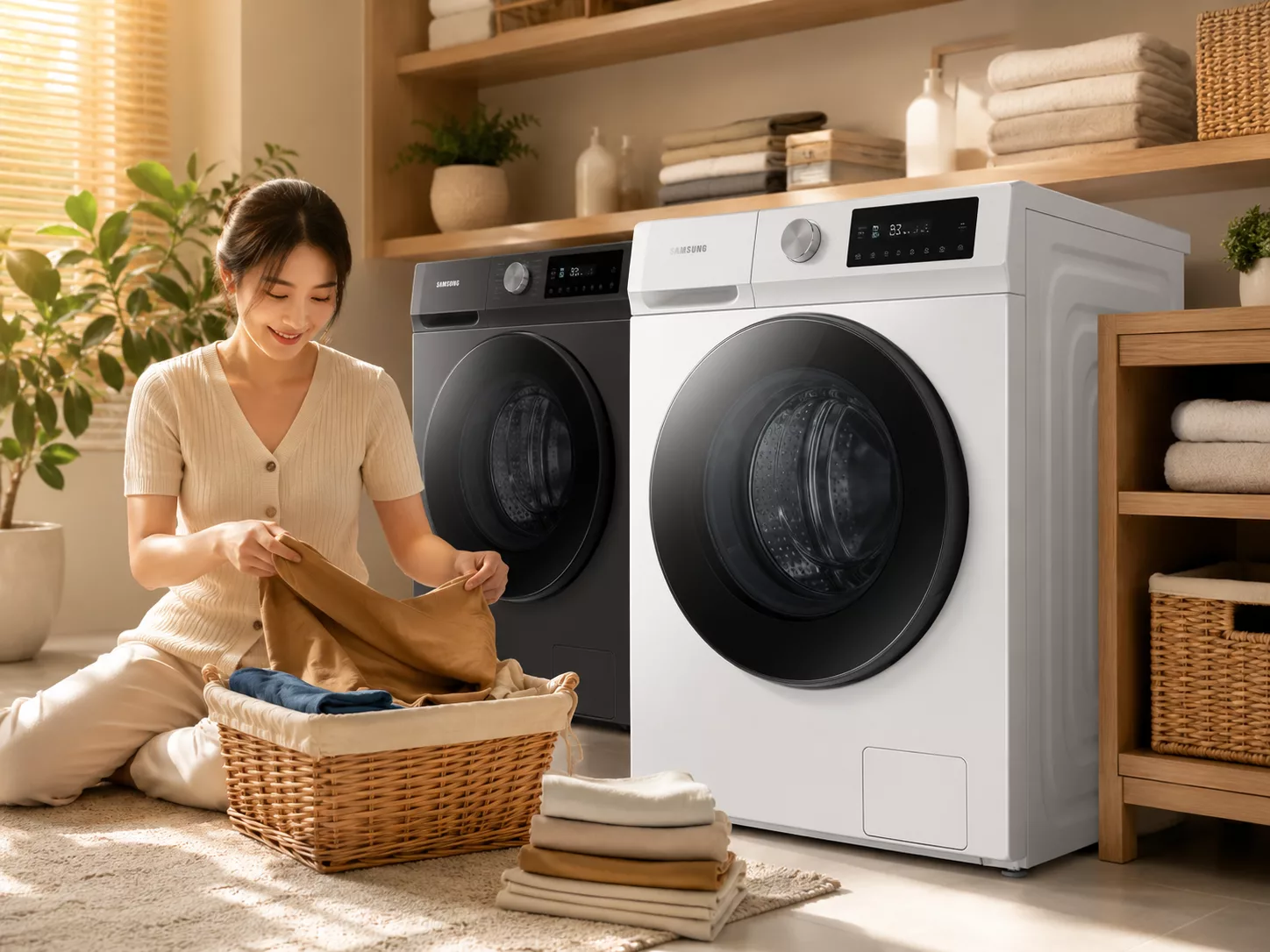 M&aacute;y giặt sấy Samsung cho chung cư ph&ograve;ng giặt ban c&ocirc;ng nh&agrave; phố