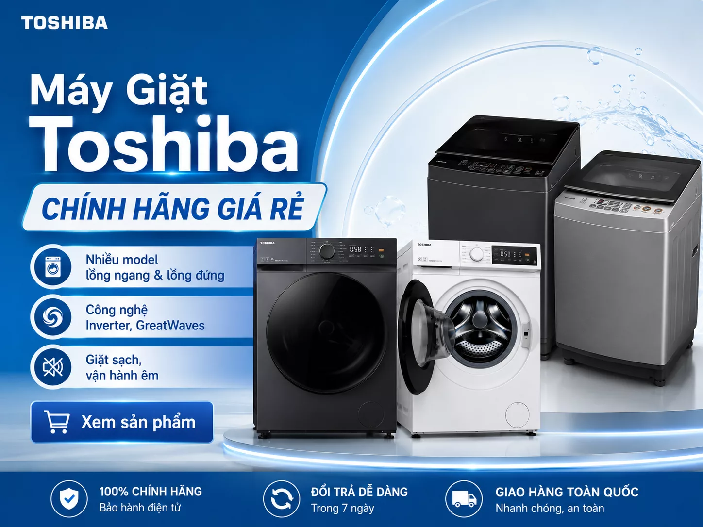M&aacute;y Giặt Toshiba ch&iacute;nh h&atilde;ng gi&aacute; rẻ tại Điện M&aacute;y An Ph&aacute;t