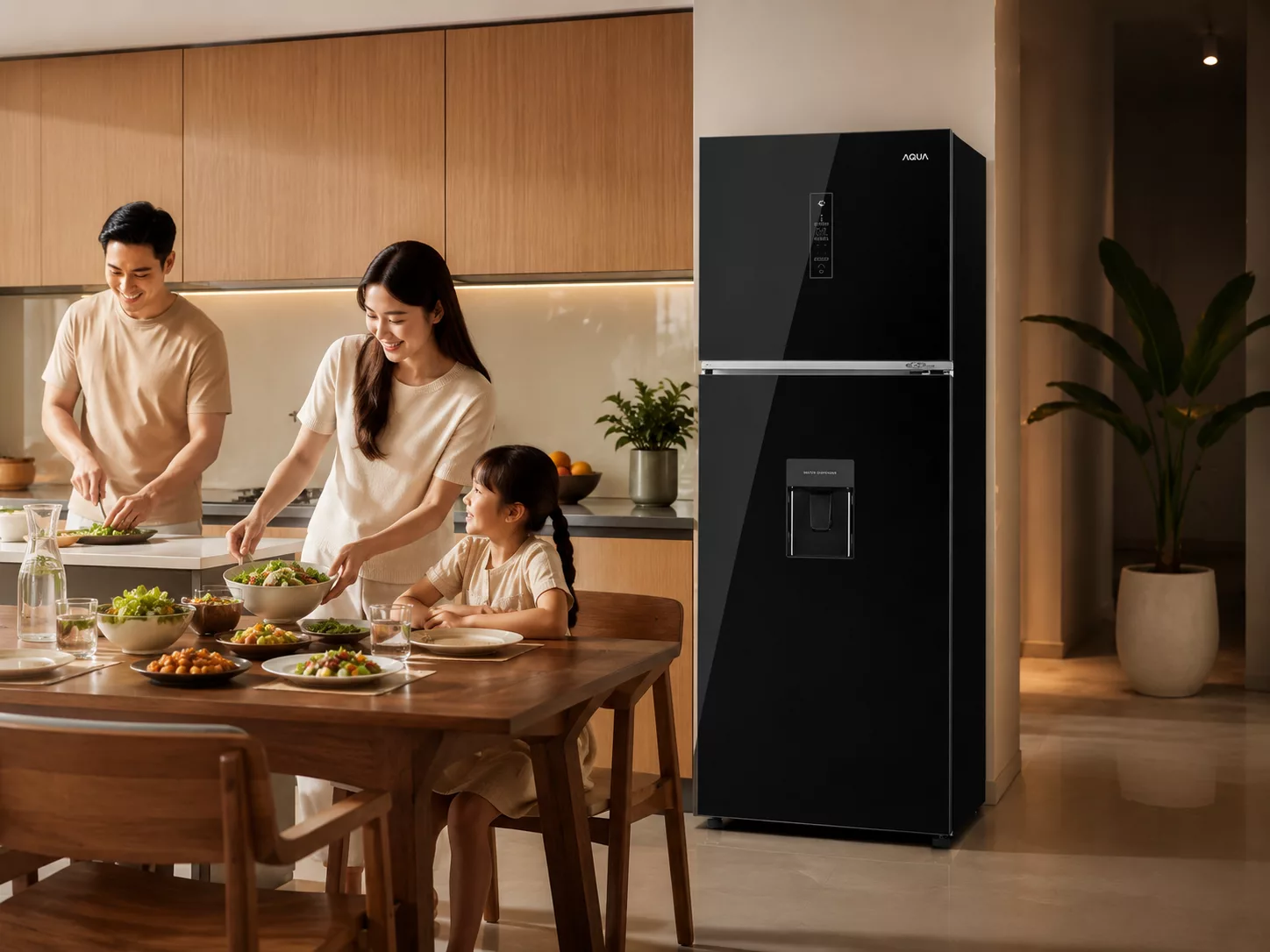 Chọn dung tích tủ lạnh Aqua Inverter theo số người dùng gia đình