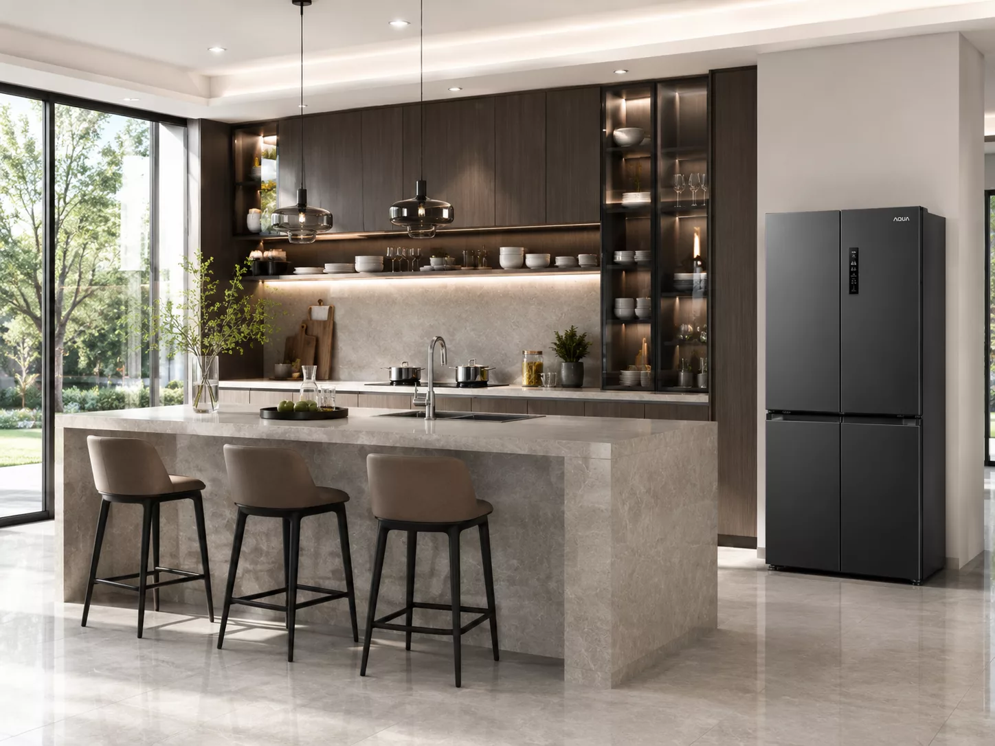 Tủ lạnh Aqua Multi Door Twin Inverter DEO Fresh T.ABT HCS Magic Room