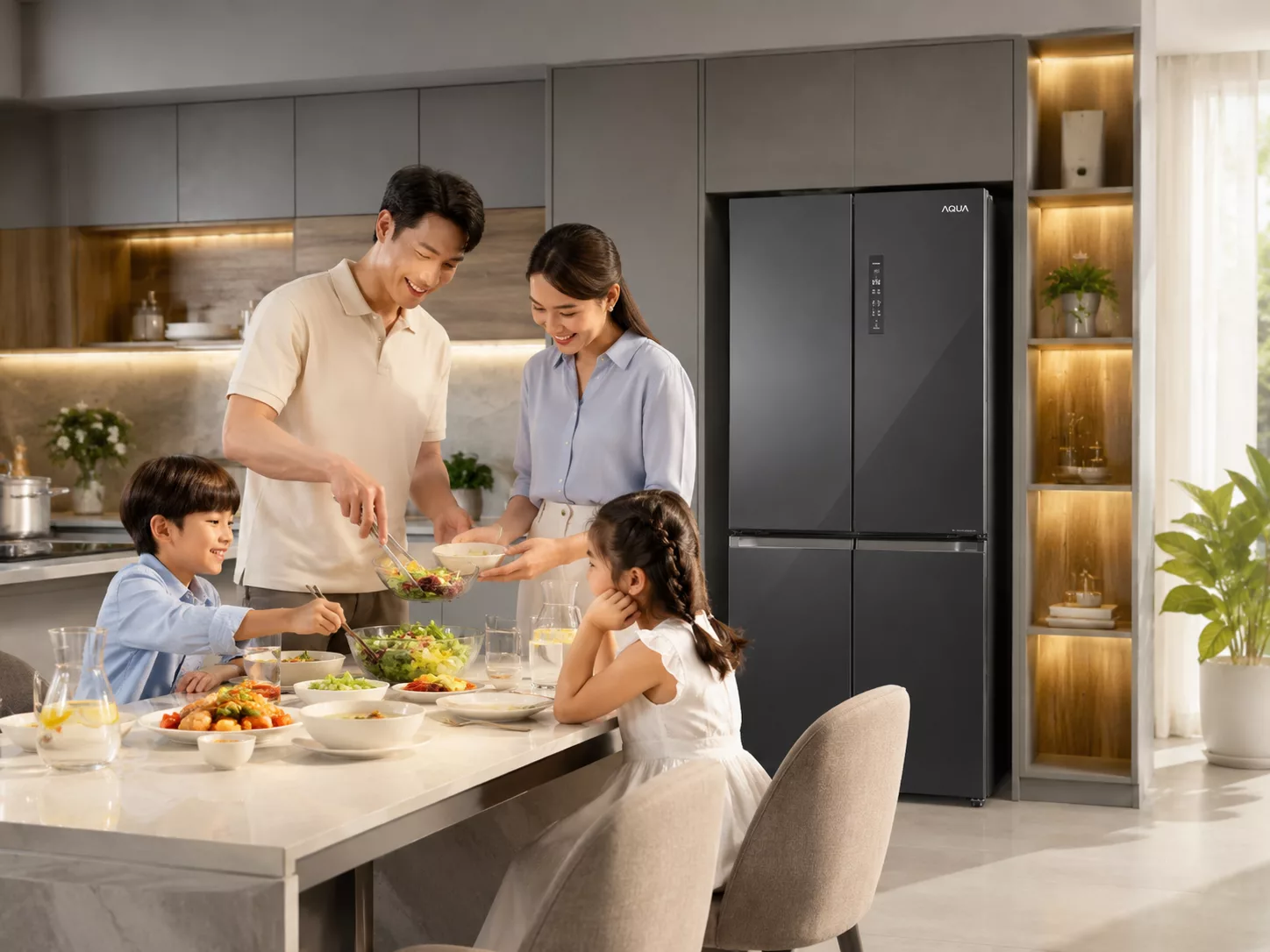 Tủ lạnh Aqua Multi Door chính hãng cho bếp hiện đại