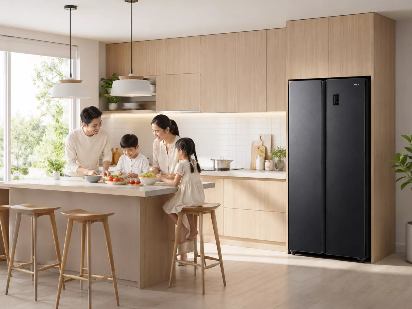 Tủ lạnh Aqua Side By Side chính hãng cho bếp rộng hiện đại