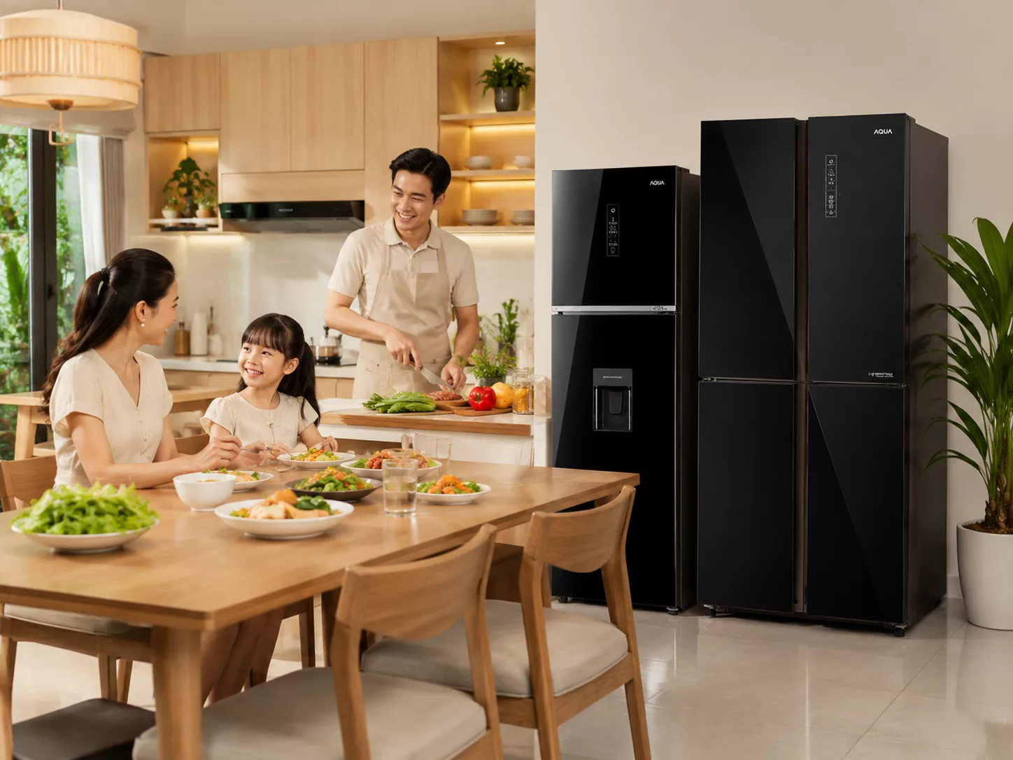 Tủ lạnh Aqua Inverter Twin Inverter DEO Fresh T.ABT HCS Magic Room