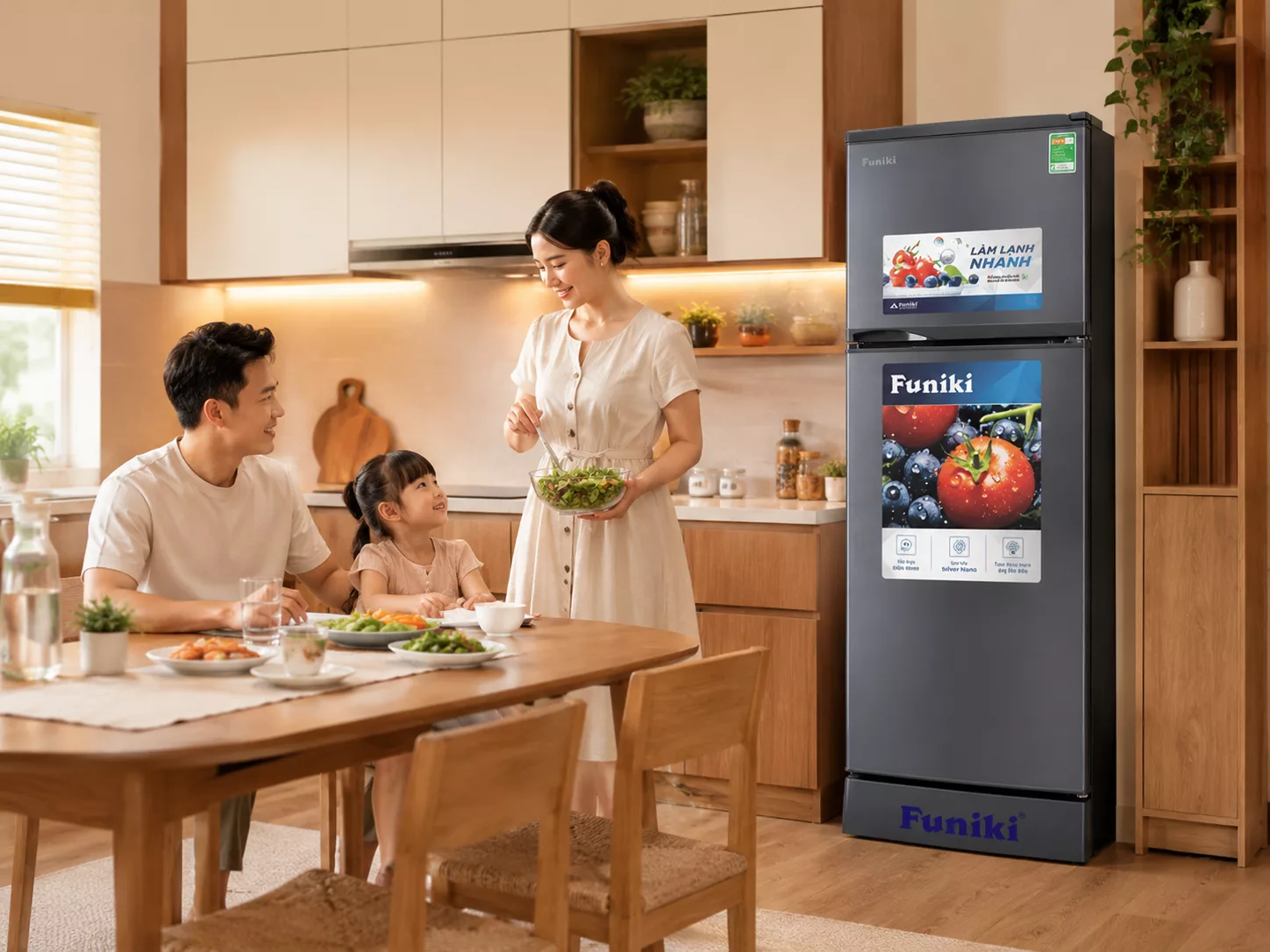 Tủ lạnh Funiki Inverter làm lạnh trực tiếp gián tiếp không đóng tuyết khử mùi