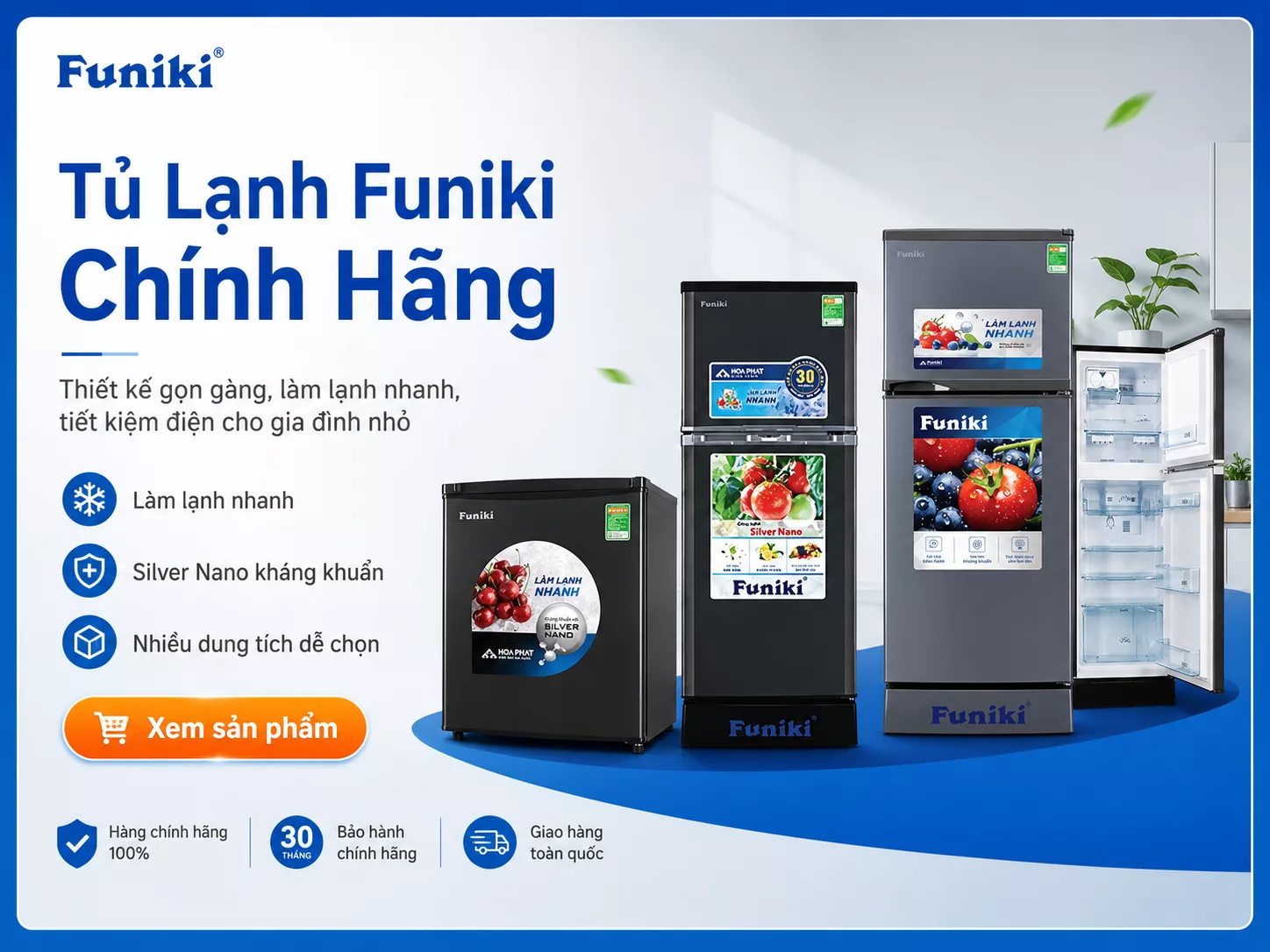 Tủ Lạnh Funiki ch&iacute;nh h&atilde;ng gi&aacute; tốt nhiều dung t&iacute;ch kiểu d&aacute;ng