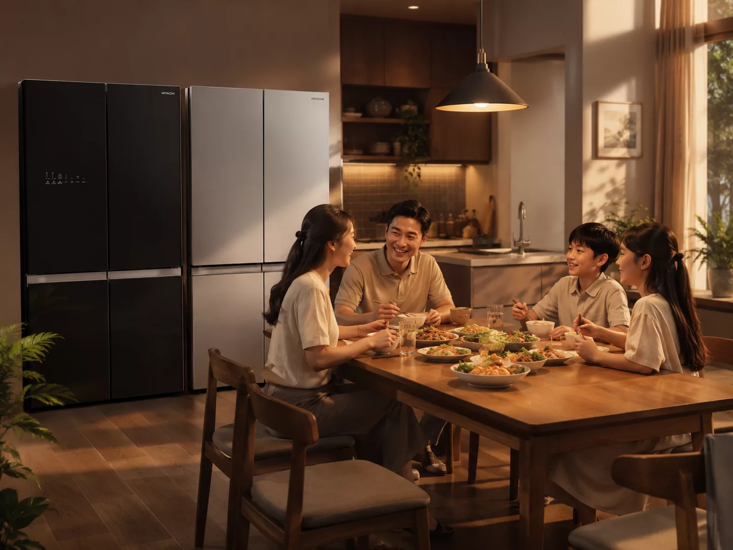 Tủ lạnh Hitachi Multi Door ngăn ch&acirc;n kh&ocirc;ng l&agrave;m đ&aacute; tự động bảng điều khiển cảm ứng