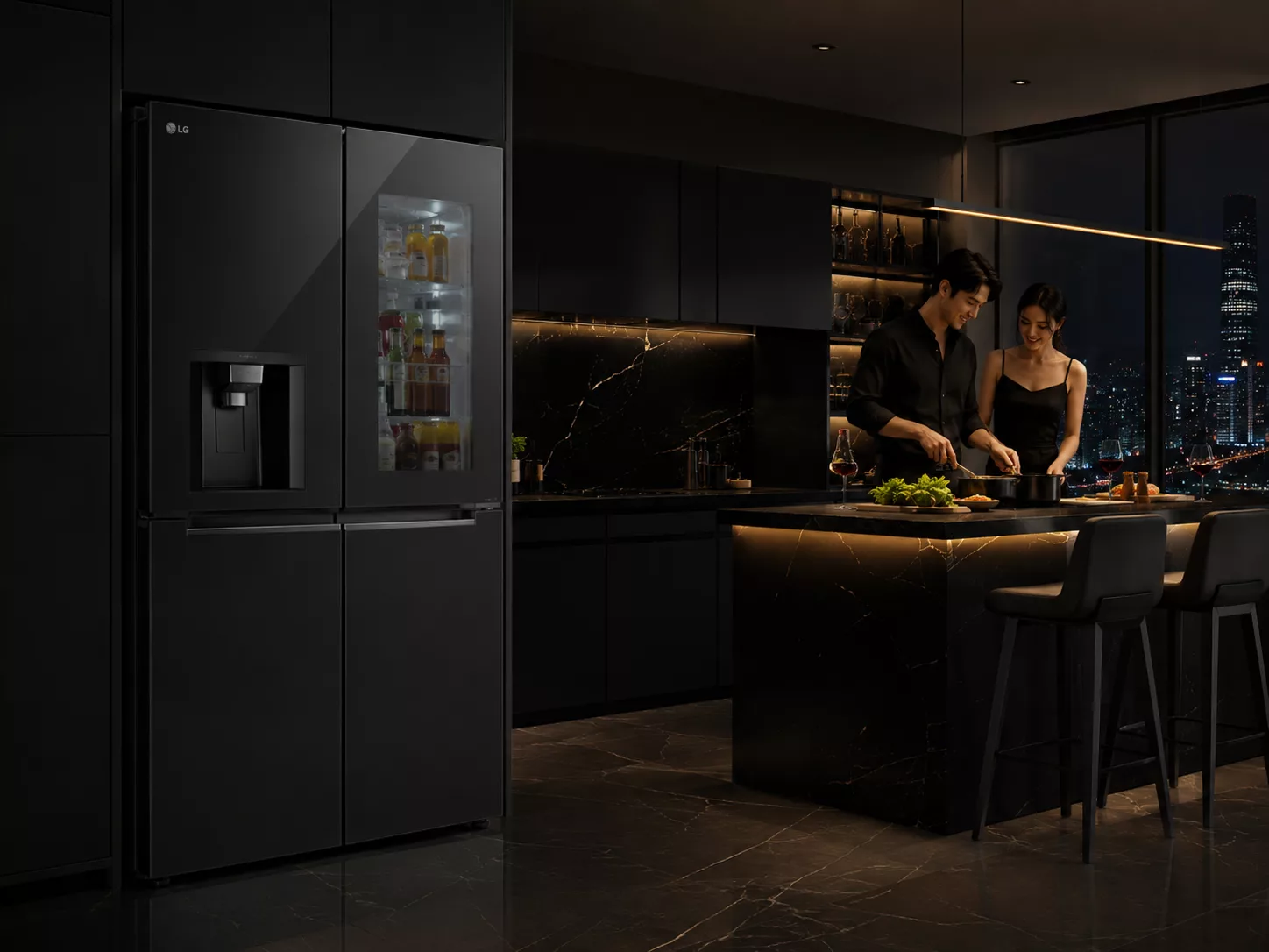 Tủ lạnh LG Multi Door ngăn chuyển đổi lấy nước ngoài làm đá tự động