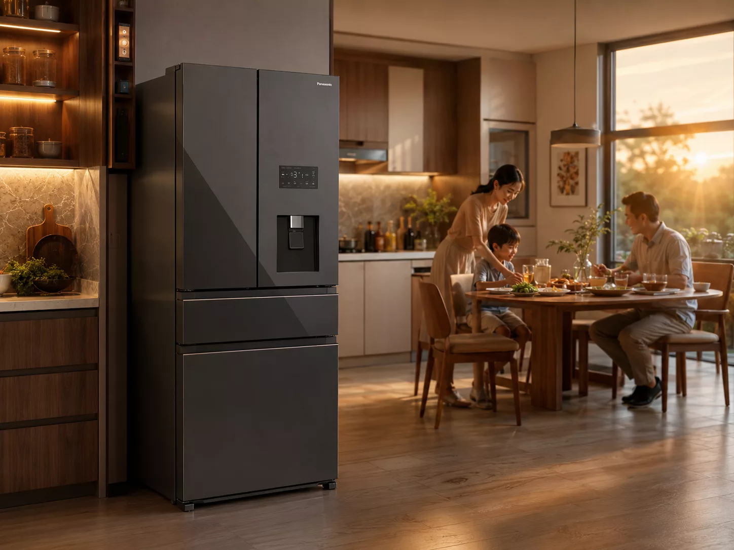 Tủ lạnh Panasonic Multi Door Inverter Econavi Prime Fresh Ag Clean Blue Ag Panorama